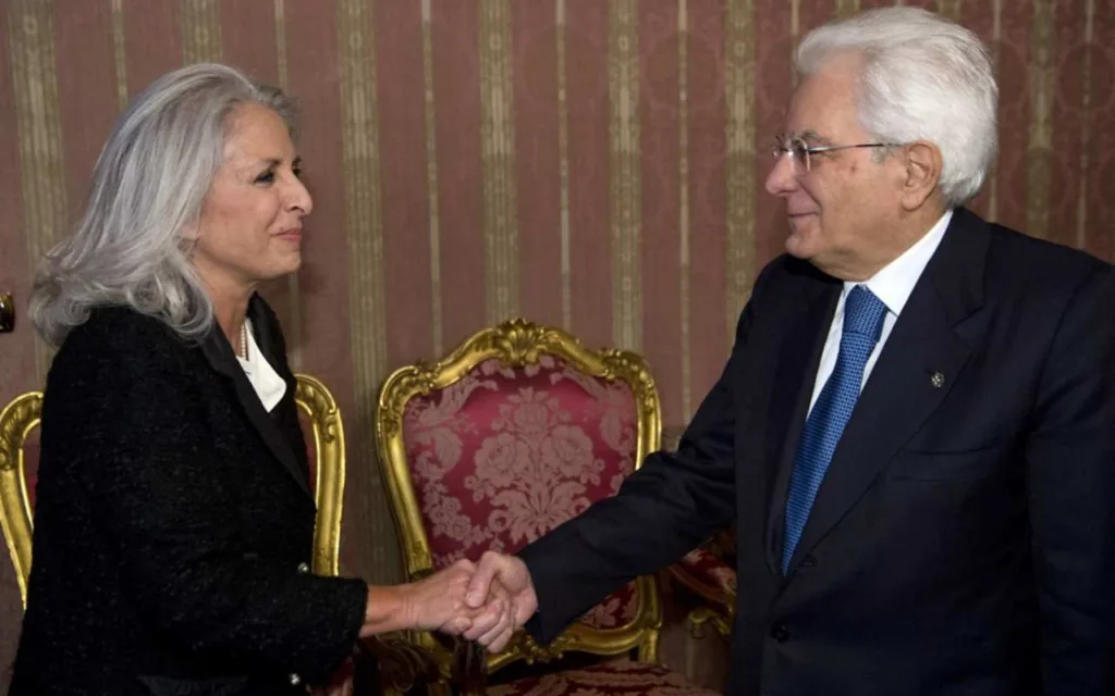 Paola Severini Melograni con Sergio Mattarella, Presidente della Repubblica