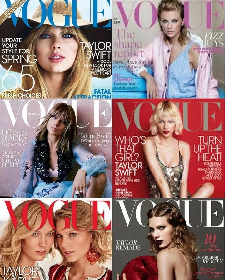 Taylor  Swift Vogue covers (©Pinterest)