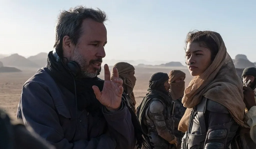 Il regista Denis Villeneuve con Zendaya, Chani Kynes in Dune