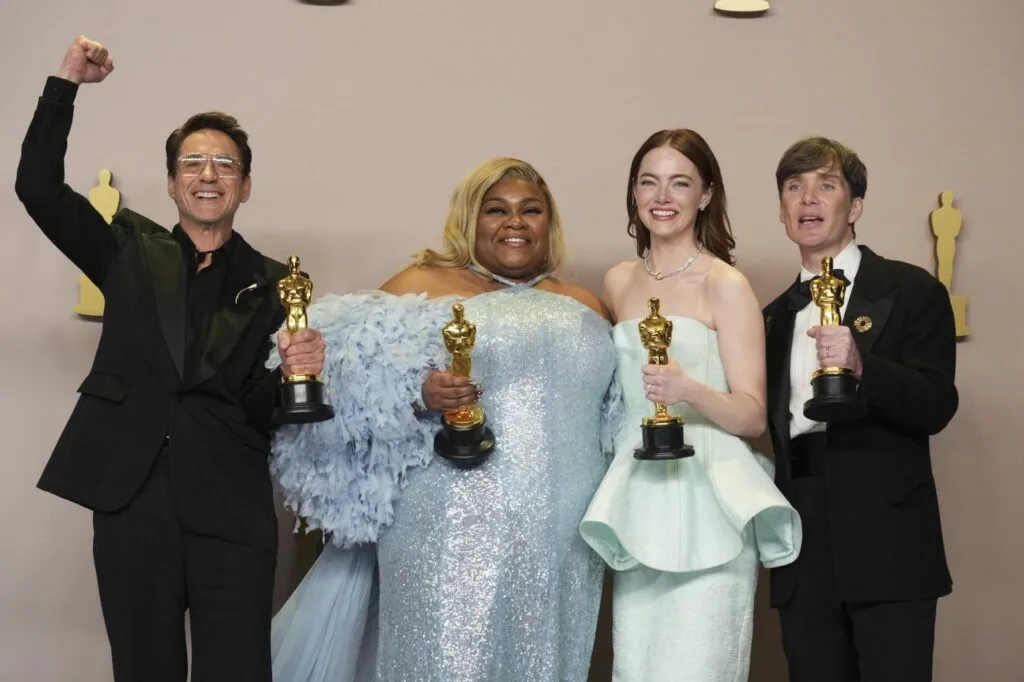 Robert Downey Jr., Da’Vine Joy Randolph, Emma Stone e Cillian Murphy agli Oscar 2024
