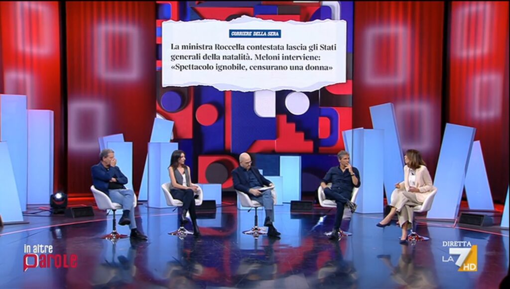 La differenza tra censura e contestazione spiegata In altre parole da Massimo Gramellini, Alessandra Sardoni, Cecilia Sala, Luca Barbarossa e il giornalista Gigi Riva, su La7